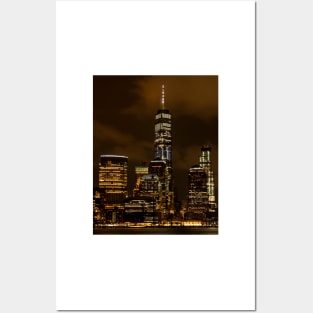 New York City at Night Posters and Art